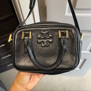 Black Leather Tory Burch Purse